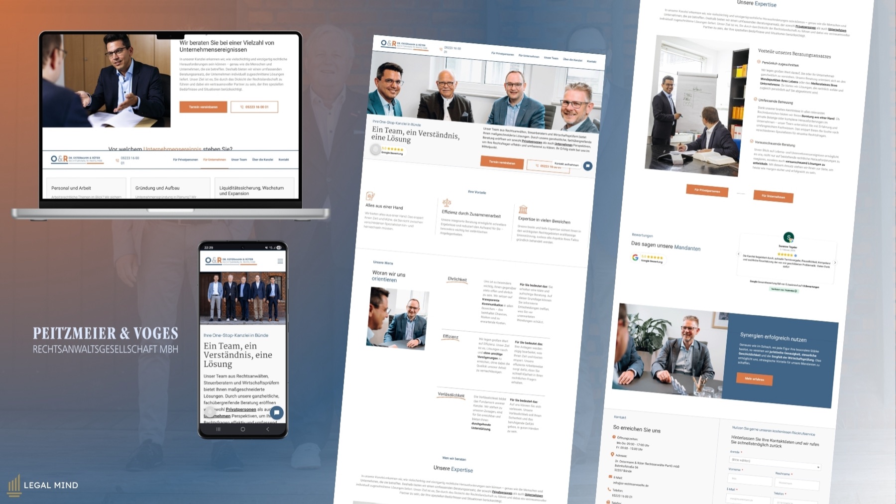 Website-Projekt für Dr. Ostermann & Rüter Rechtsanwälte PartG mbB, One-Stop-Kanzlei in Bünde