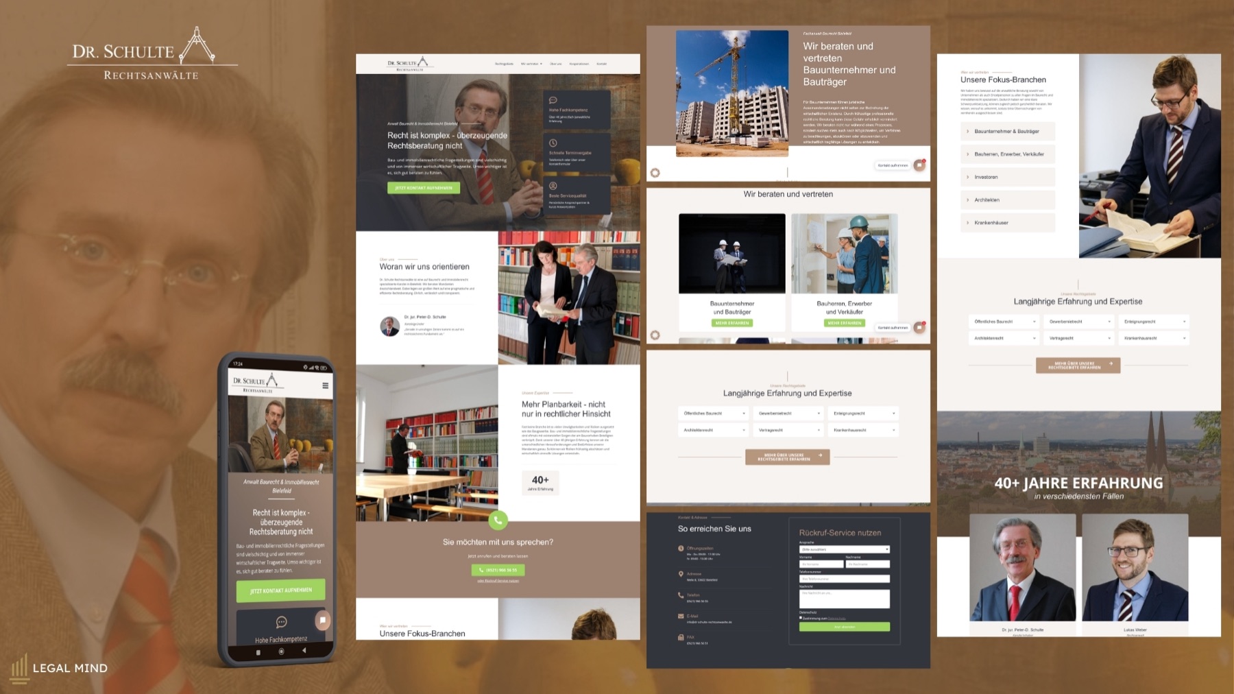 Website-Projekt für Dr. Schulte Rechtsanwälte, Kanzlei für Bau- und Immobilienrecht in Bielefeld
